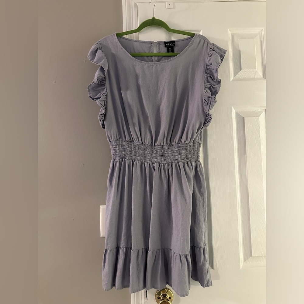 Nicole Miller Casual Ruffle Dress with Cinched Waist